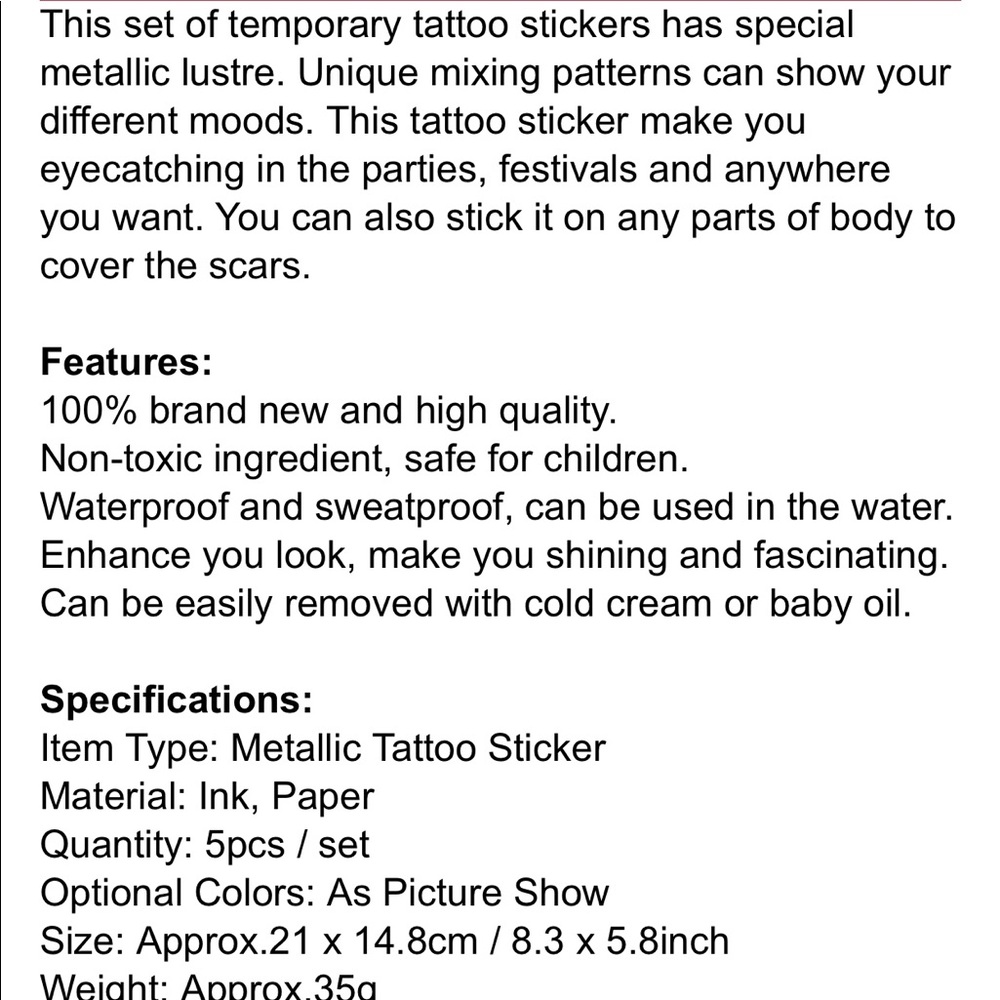 Temporary tattoos - Picture 2 of 2